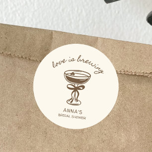 Liefde is Brouwende Koffie Espresso Bruidsfeest Ronde Sticker