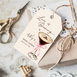 Liefde is brouwende Martini Bruiloft Cadeau Tag Cadeaulabel