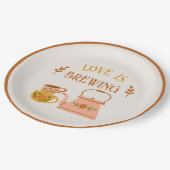 Liefde is bruidsthee brouwen papieren bordje (Gekanteld)