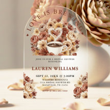 Liefde is Bruin Bloemig Koffie Hart Bruids-