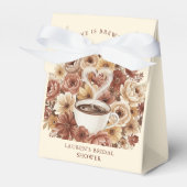 Liefde is Bruin Bloemig Koffie Hart Bruids- Bedankdoosjes (Voorkant Zijde)