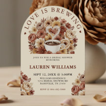 Liefde is Bruin Bloemig Koffie Hart Bruids-