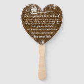 LIEFDE IS Bruin Lederen Typografie Hand Fans Handwaaier (Achterkant)