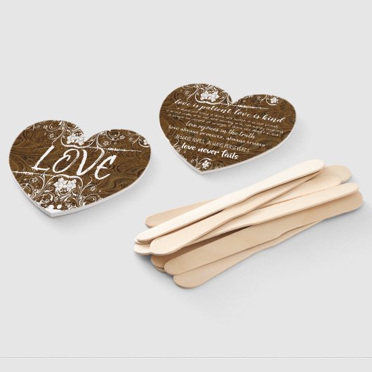 LIEFDE IS Bruin Lederen Typografie Hand Fans Handwaaier (Niet-gemonteerd)