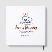 Liefde is bruinblauw aan het bruisen bruiloft naam gastenboek (Achterkant)