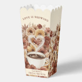 Liefde is Bruine Bloemige Koffie Hart Bruids- Bedankdoosjes (Voorkant)