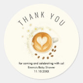 Liefde is Bruisende Baby Shower Sticker (Voorkant)