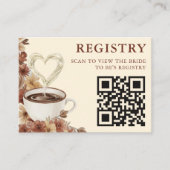 Liefde is Bruisende Bloemige Koffie QR Code Verlan Informatiekaartje (Voorkant)