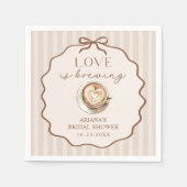Liefde is Bruisende Bow Coffee Bruiloftsfeest Servet (Voorkant)