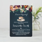 Liefde is Bruisende Bruiloft Coffee Bloemen Kaart (Staand voorkant)