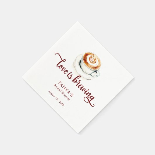 Liefde is Bruisende Bruiloft Coffee Bruiloftsfeest Servet (Hoek)