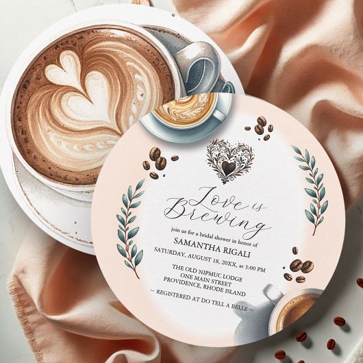 Liefde is Bruisende Bruiloft Coffee Rond Kaart