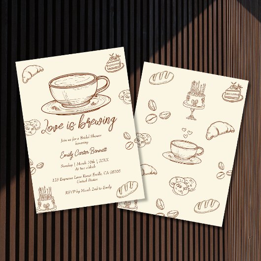 Liefde is Bruisende Coffee Bruiloftsshower Kaart