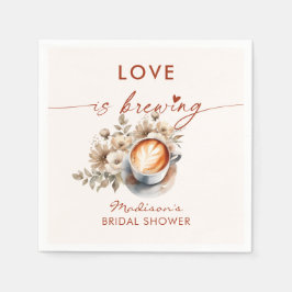 Liefde Is Bruisende Florale Koffie Bruidscadeau Servet
