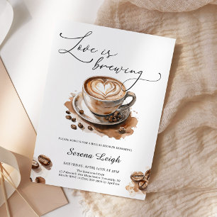 Liefde is Bruisende Koffie Bruiloft Brunch Kaart