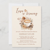 Liefde is Bruisende Koffie Bruiloft Feest Kaart (Voorkant)