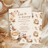 Liefde is Bruisende Koffie Bruiloft Feest Kaart