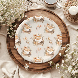 Liefde is Bruisende Koffie Bruiloft Feest Papieren Bordje