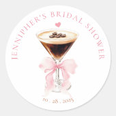 Liefde is Bruisende Koffie Bruiloft Feest Ronde Sticker (Voorkant)