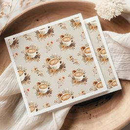 Liefde is Bruisende Koffie Bruiloft Herfst Bruidsf Servet