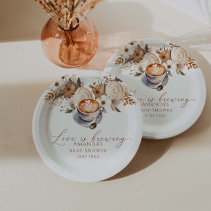 Liefde is Bruisende Koffie Bruiloft Papieren Bordje