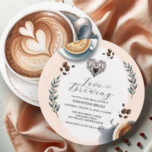 Liefde is Bruisende Koffie Bruiloft Rond Kaart