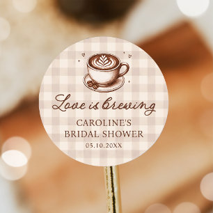 Liefde is Bruisende Koffie Bruiloft Sticker