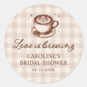 Liefde is Bruisende Koffie Bruiloft Sticker (Voorkant)