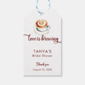 Liefde is Bruisende Koffie Bruiloftsshowerscript Cadeaulabel (Voorkant)