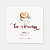 Liefde is Bruisende Koffie Bruiloftsshowerscript Servet (Voorkant)