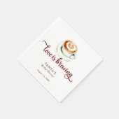 Liefde is Bruisende Koffie Bruiloftsshowerscript Servet (Hoek)