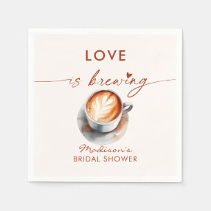 Liefde is Bruisende Koffie Thema Bruiloft Feest Servet