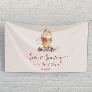 Liefde Is Bruisende Koffiebonen Bruiloftfeest Spandoek