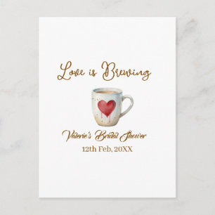 Liefde is bruisende witte koffiemok hart bruiloft  briefkaart