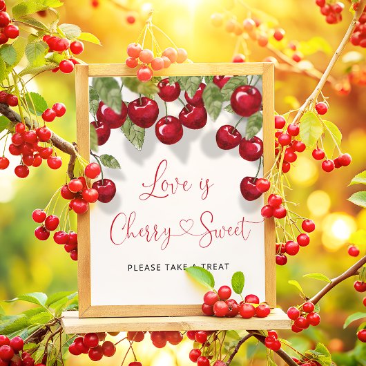 Liefde is Cherry Sweet Neem een traktatie Poster
