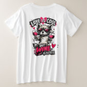 Liefde is cool grote maat t-shirt (Design achterkant)
