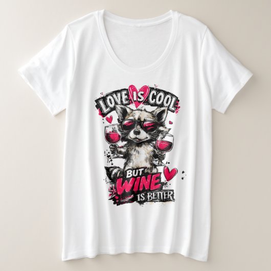 Liefde is cool grote maat t-shirt (Design voorkant)