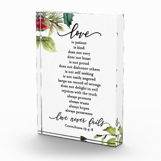 Liefde is Corinthians Scripture Verse Couple's Fotoblokken (Rechts)