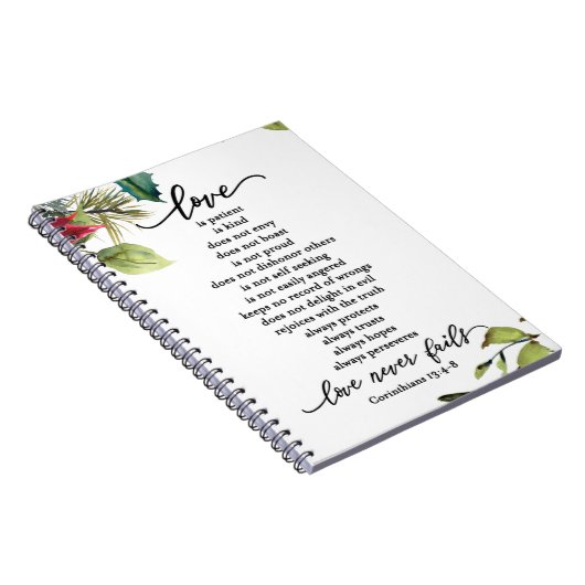 Liefde is Corinthians Scripture Verse Couple's Notitieboek (Rechterzijde)