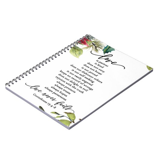 Liefde is Corinthians Scripture Verse Couple's Notitieboek (Linkerzijde)