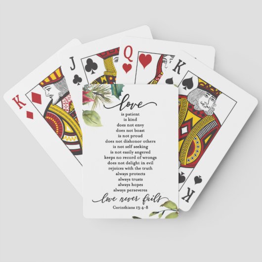 Liefde is Corinthians Scripture Verse Couple's Pokerkaarten (Achterkant)