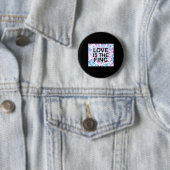 Liefde is de Fing. Sticker Ronde Button 5,7 Cm (In situ)