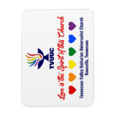 Liefde is de Geest - Rainbow Hearts Magneet (Verticaal)