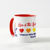 Liefde is de Geest - Rainbow Hearts Mok (Voorkant links)
