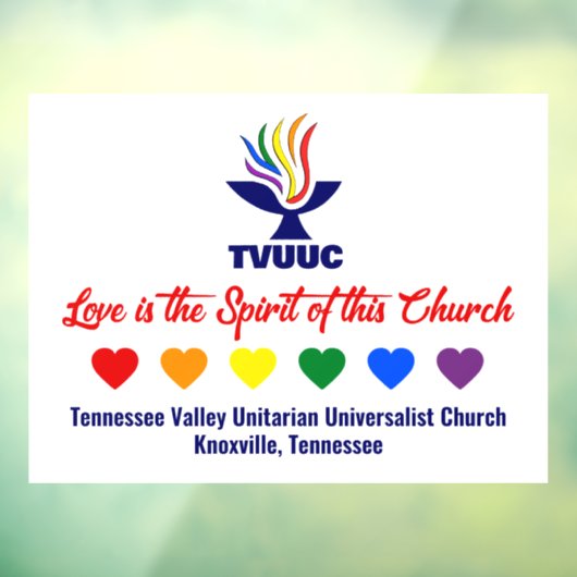 Liefde is de Geest - Rainbow Hearts Raamsticker (Vel 3)