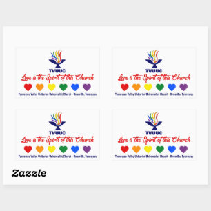 Liefde is de Geest - Rainbow Hearts Rechthoekige Sticker
