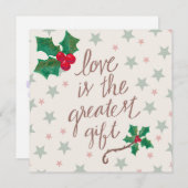 Liefde is de grootste kerstcadeau notitiekaartje (Voorkant / Achterkant)