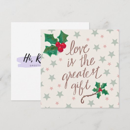 Liefde is de grootste kerstcadeau notitiekaartje (Voorkant / Achterkant)