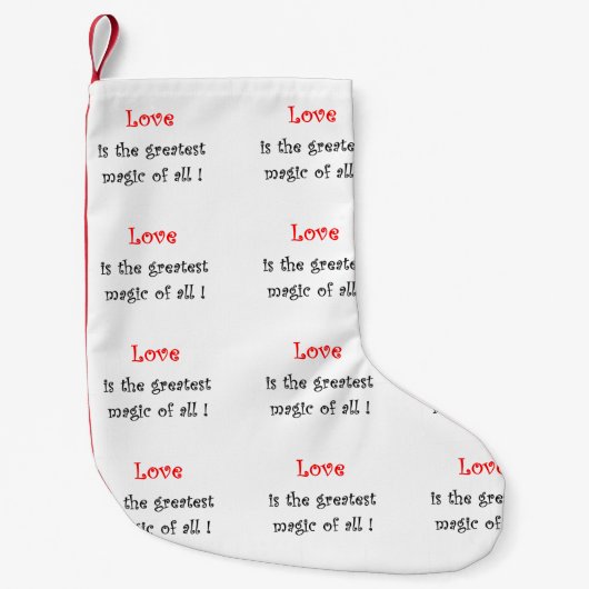 Liefde is de grootste Magic-kerstvoorraad. Kleine Kerstsok (Voorkant)