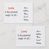 Liefde is de grootste Magie van allemaal!-visiteka Visitekaartje (Voorkant / Achterkant)